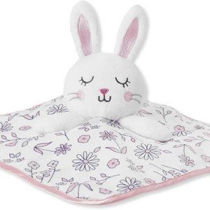 George Baby Bunny Rabbit Security Blanket Lovey White Pink Flowers Lovey New